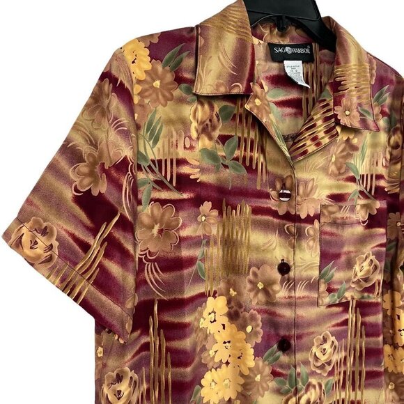 Sag Harbor Womens Shirt Floral Button Front Blouse Size 12 - Picture 3 of 8